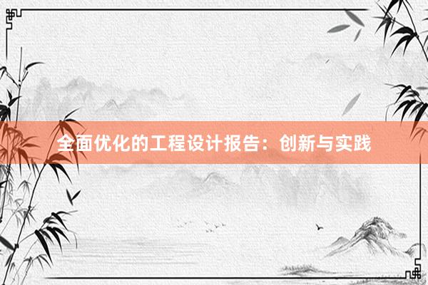 全面优化的工程设计报告：创新与实践